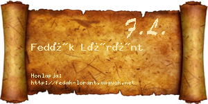 Fedák Lóránt névjegykártya