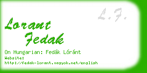 lorant fedak business card