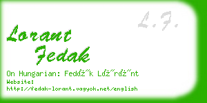 lorant fedak business card